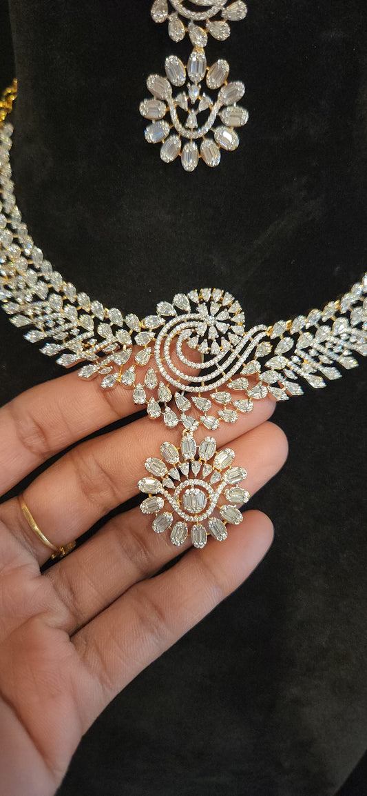 Elegant CZ Necklace Set