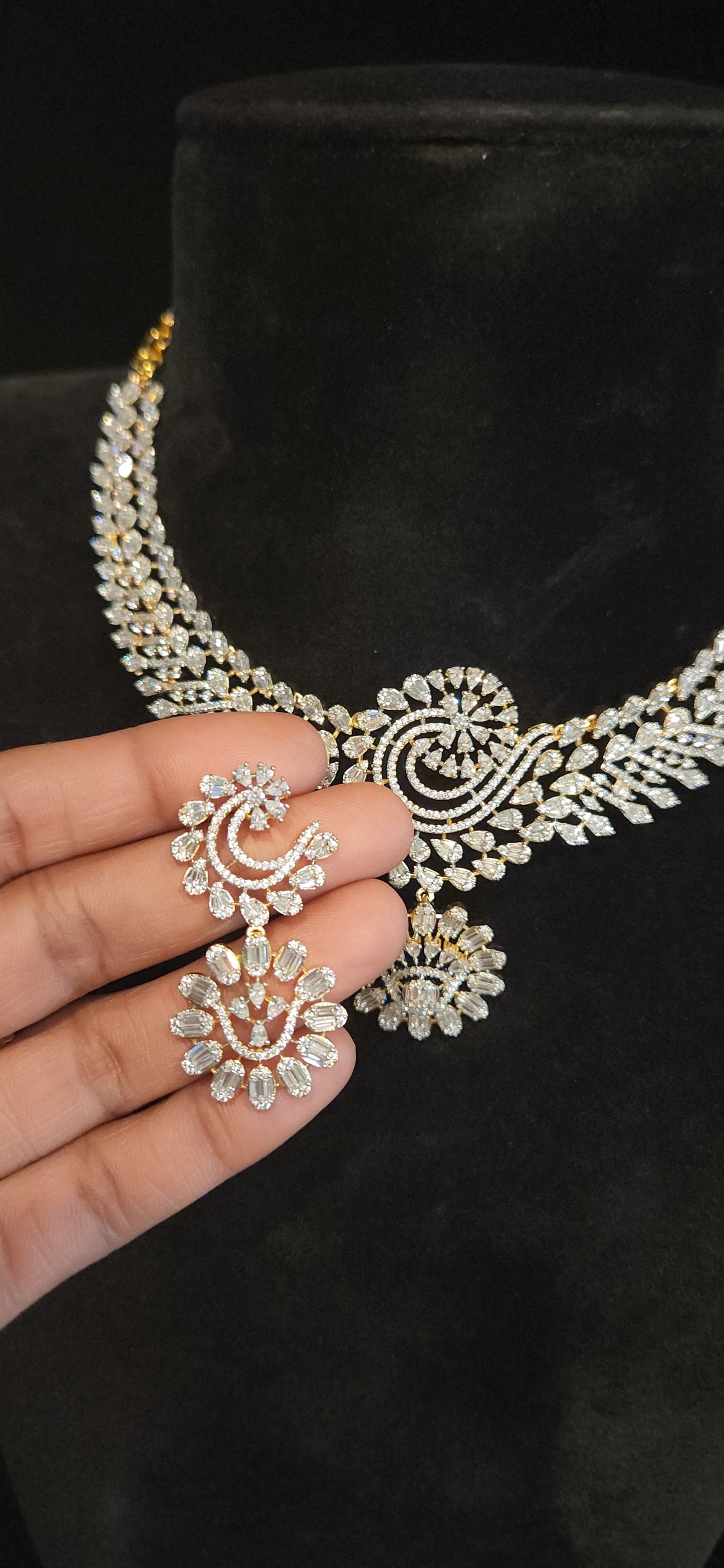 Elegant CZ Necklace Set