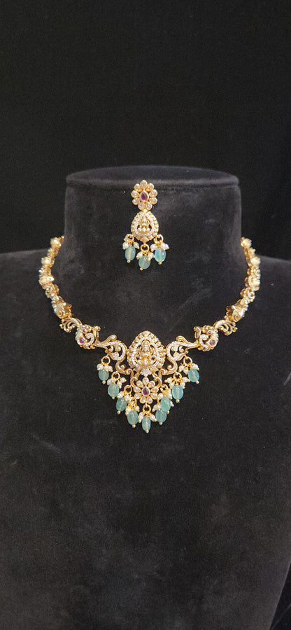 Antique Finish Lakshmi  Necklace Set