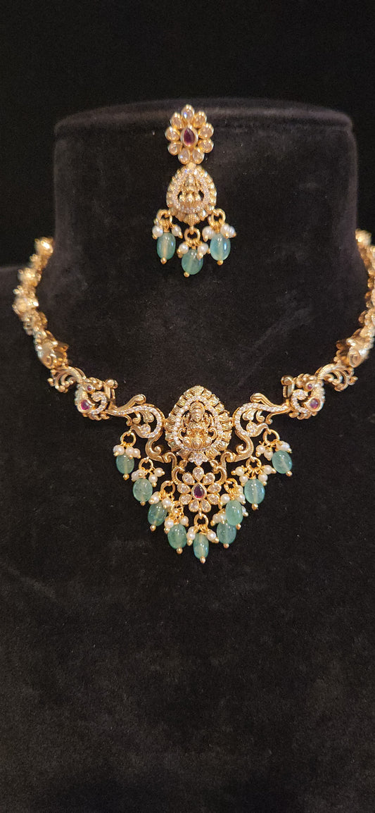Antique Finish Lakshmi  Necklace Set