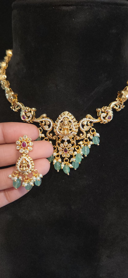 Antique Finish Lakshmi  Necklace Set