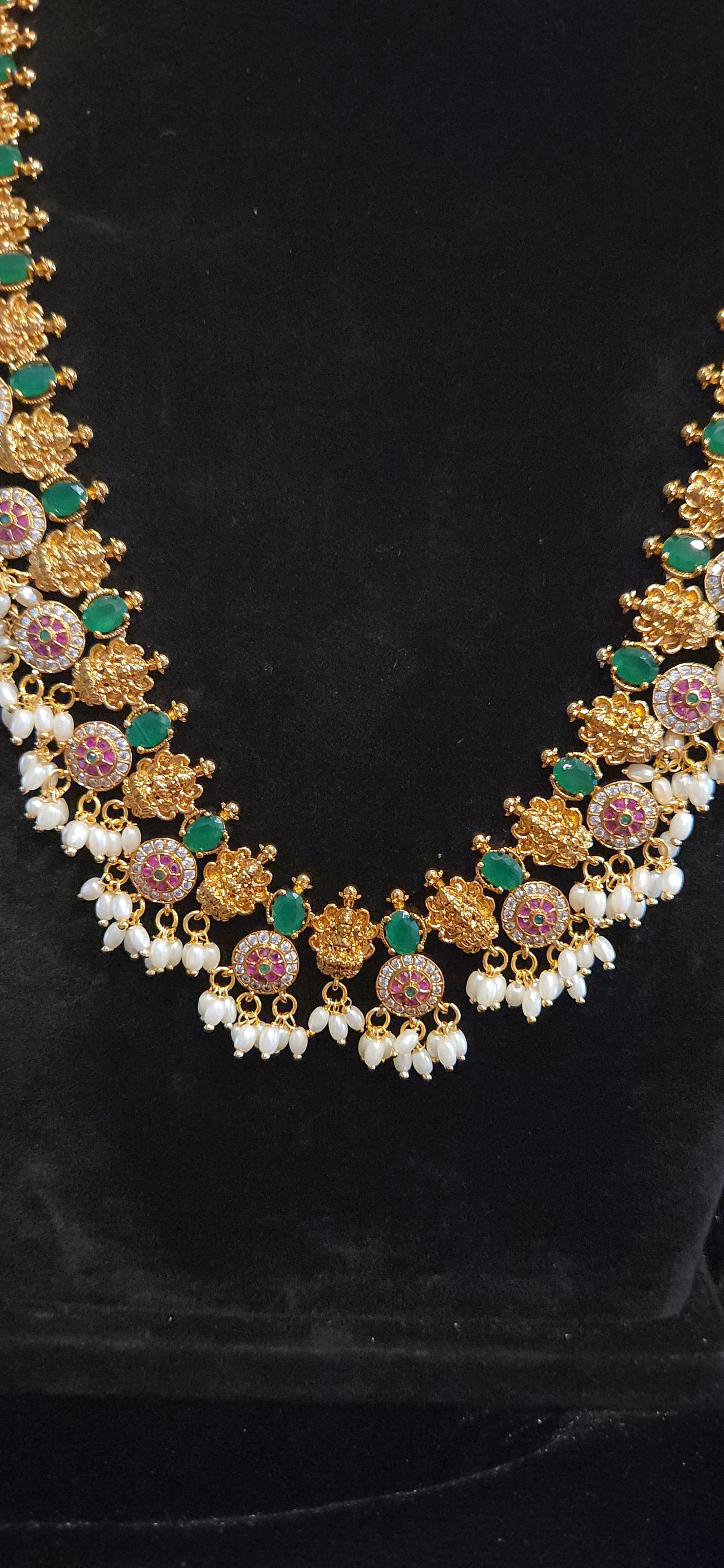 Premium Matt Finish Lakshmi Long Haram Set