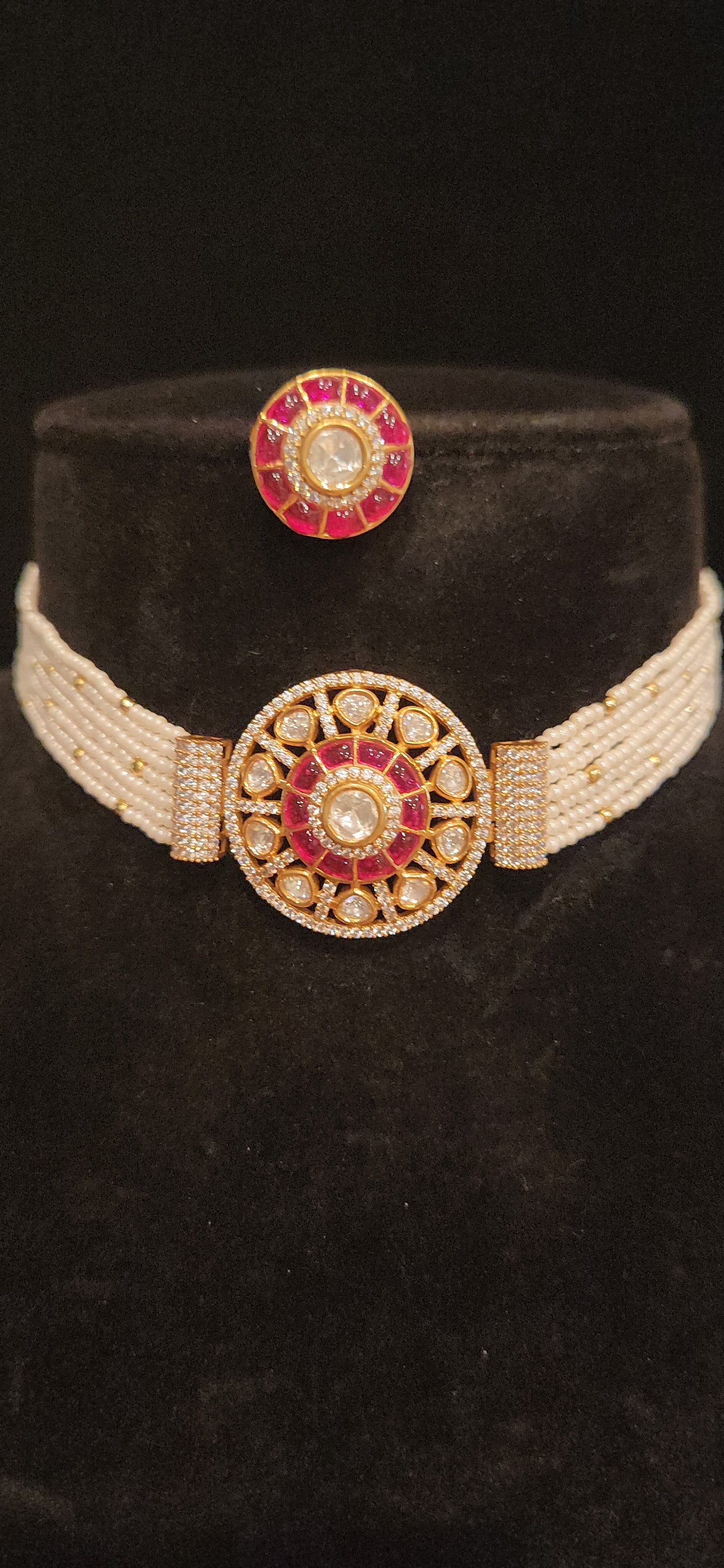 Pretty Polki Kundan Pearl Choker