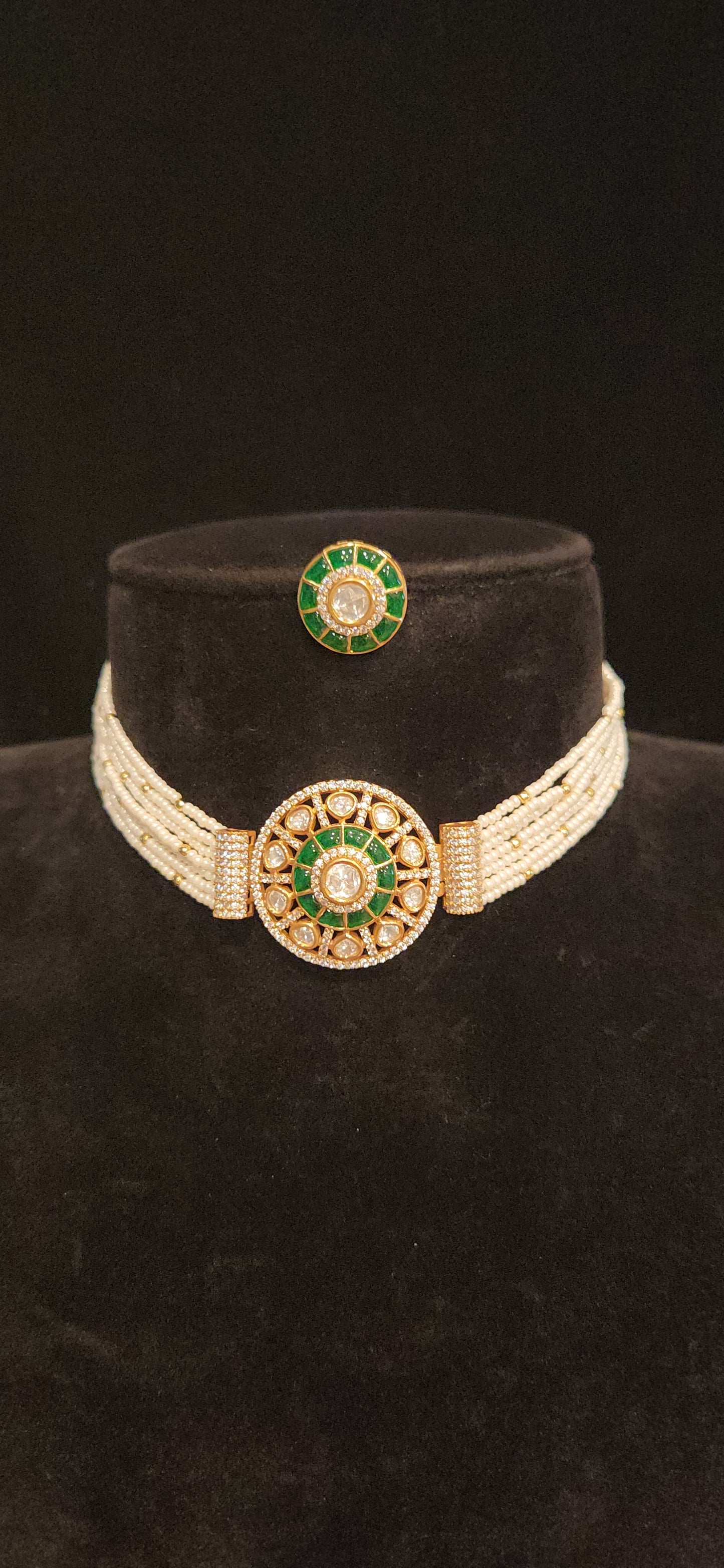 Pretty Polki Kundan Pearl Choker