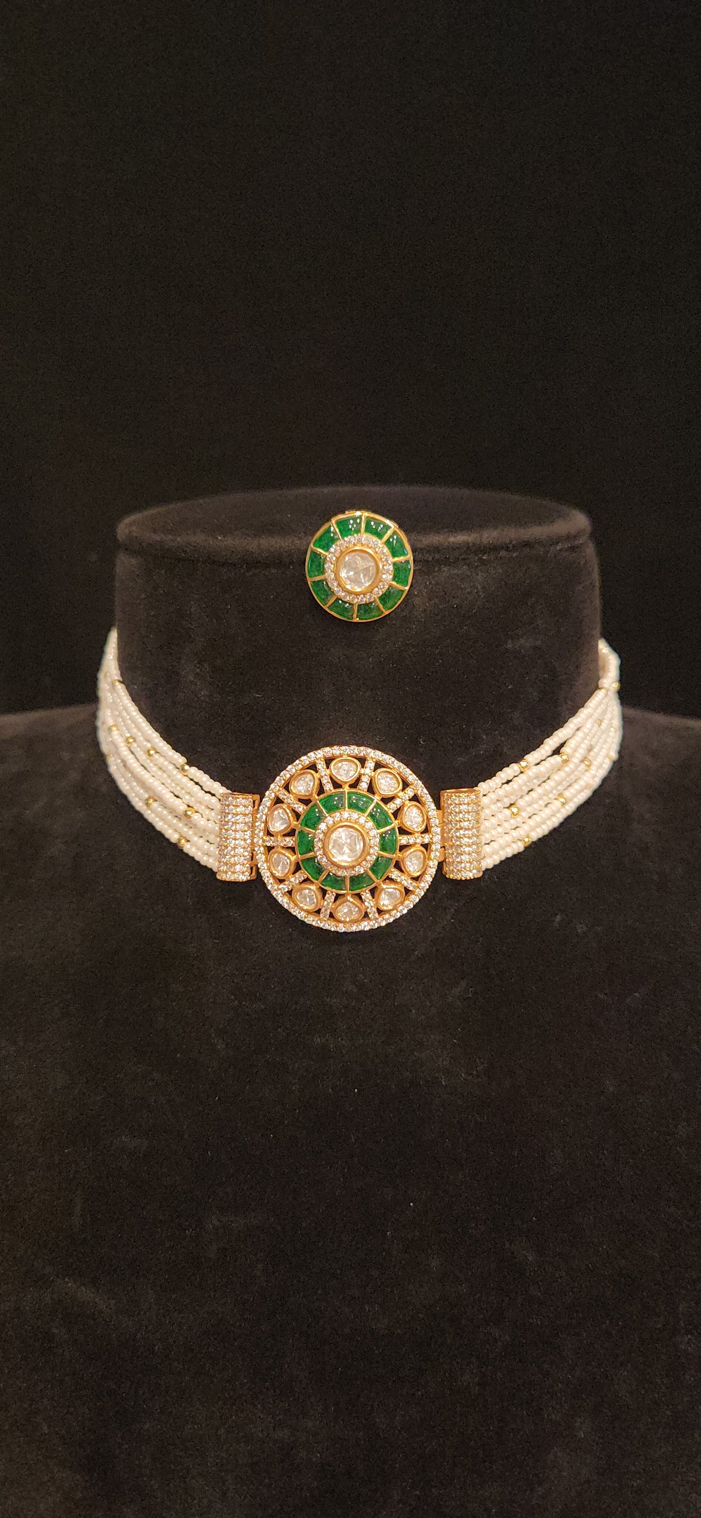 Pretty Polki Kundan Pearl Choker