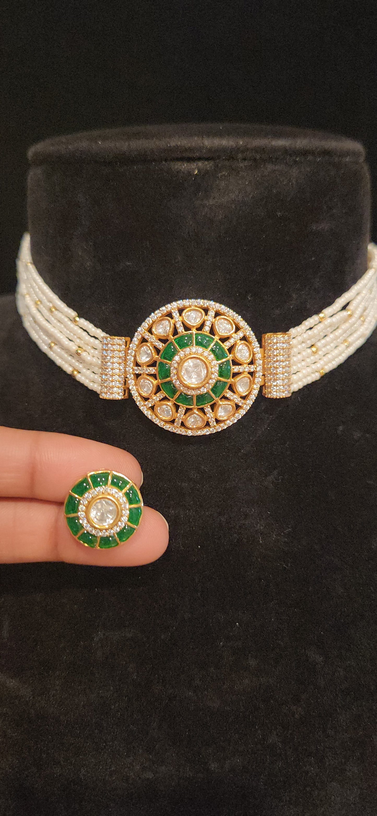 Pretty Polki Kundan Pearl Choker