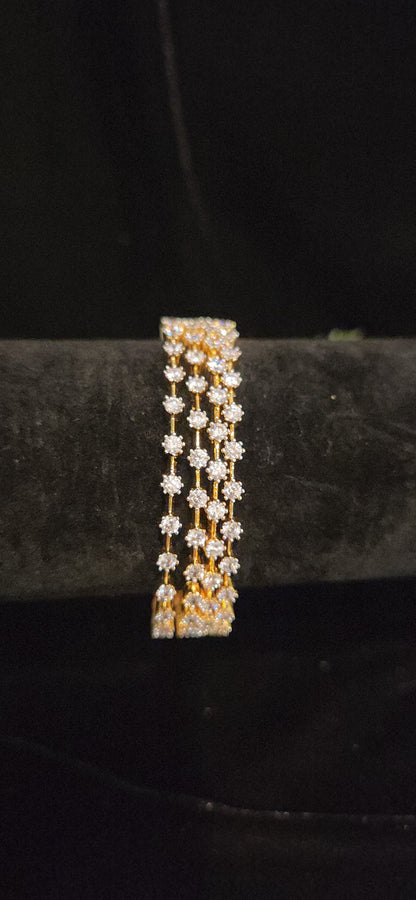 Elegant 4-Line CZ Diamond Tennis Bangles for Women