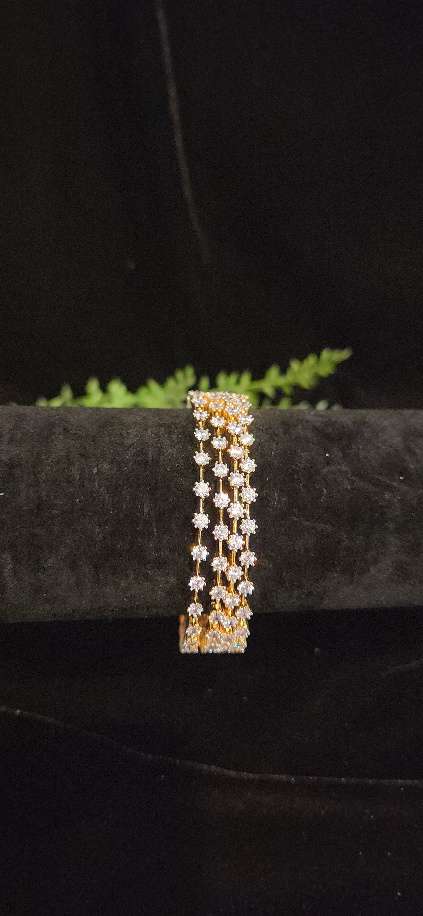 Elegant 4-Line CZ Diamond Tennis Bangles for Women