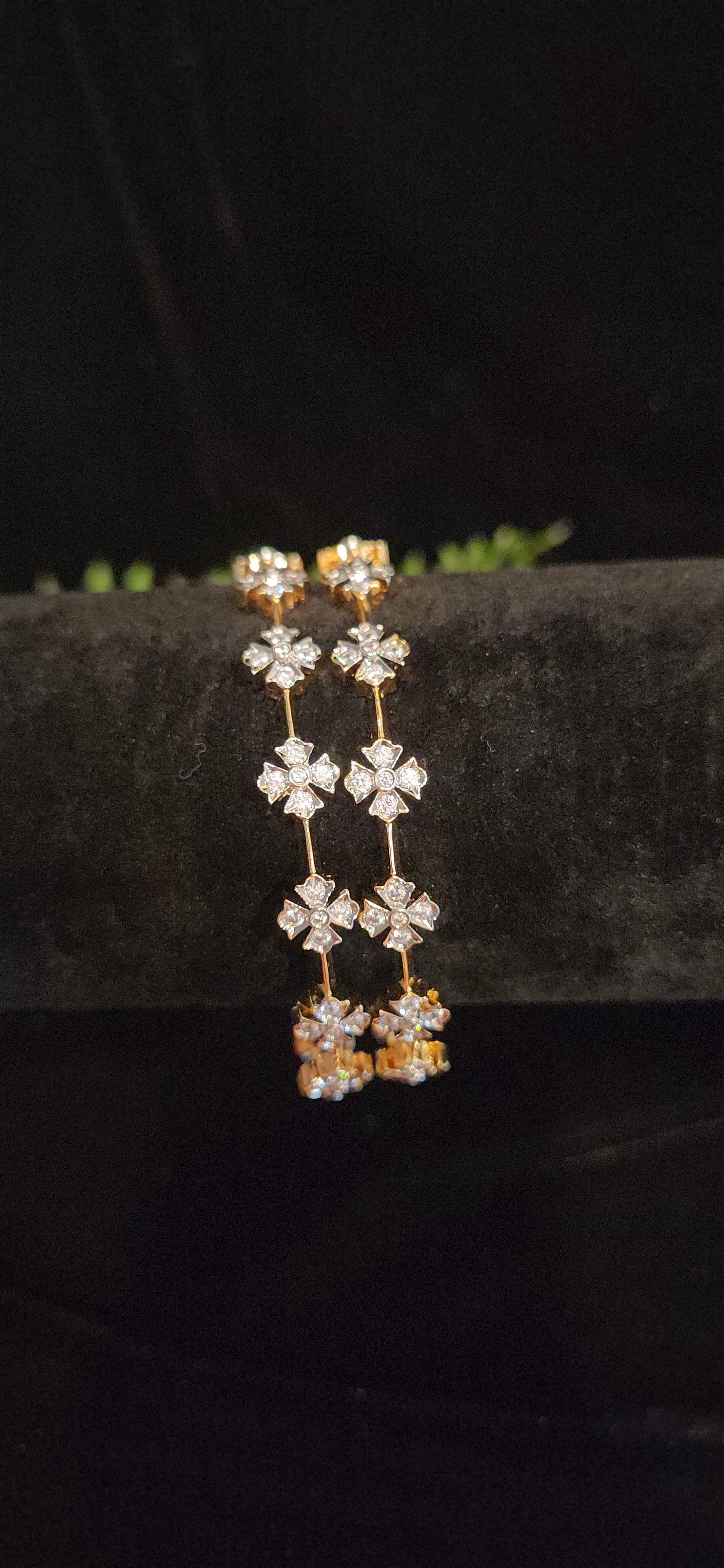 Elegant CZ Floral Link Bangles for Women