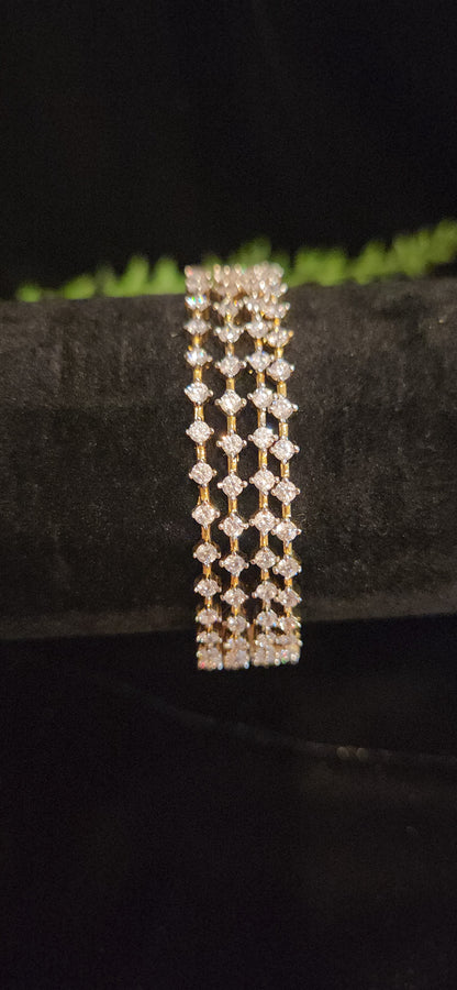 Premium 4-Line CZ Diamond Tennis Bangles for Women
