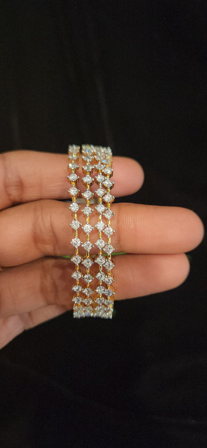 Premium 4-Line CZ Diamond Tennis Bangles for Women