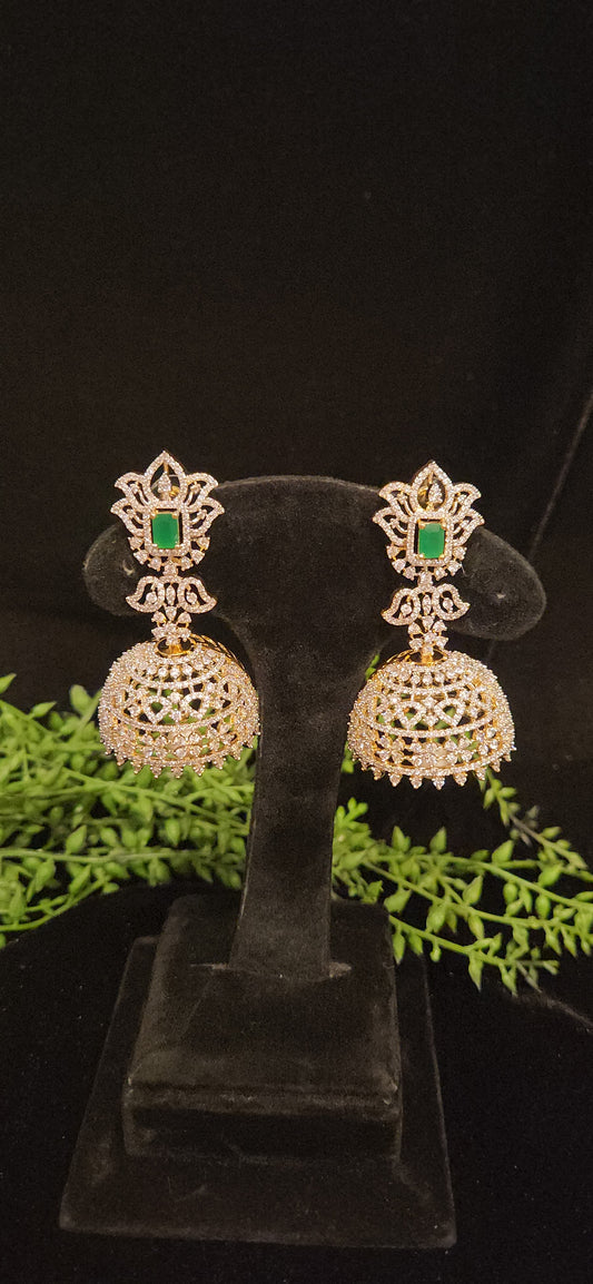 Premium Emerald CZ Jhumka