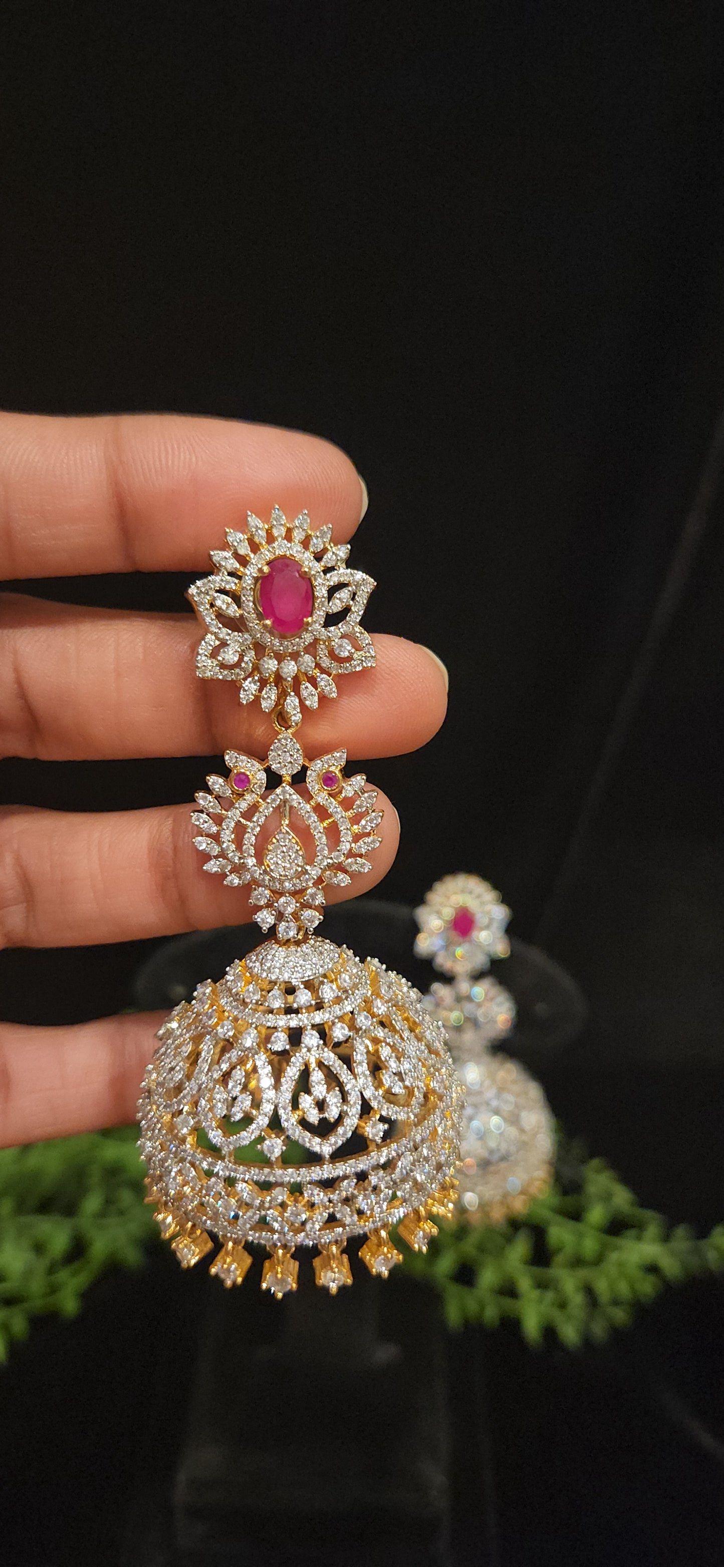 Luxury Stone CZ Bridal Jhumka