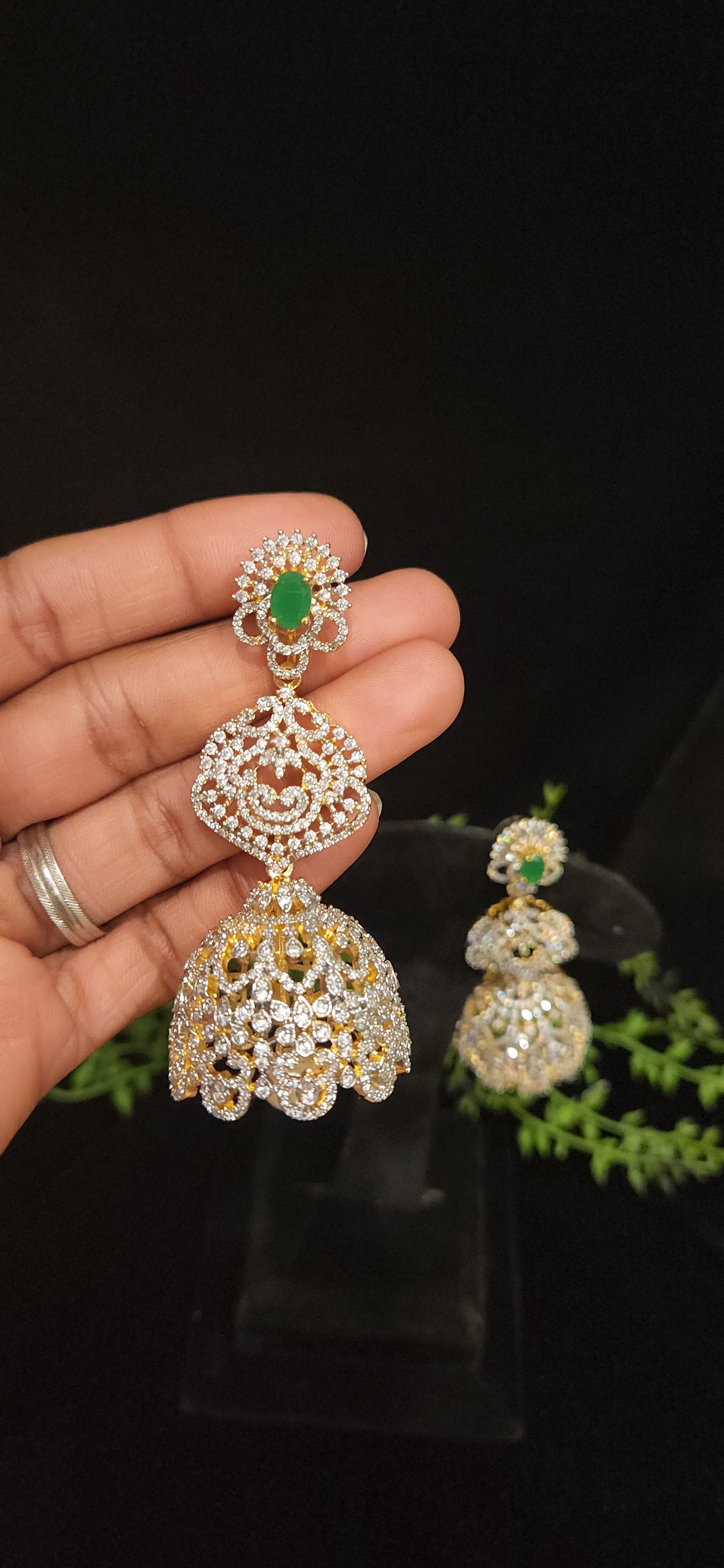 Premium Stone CZ Designer Jhumka
