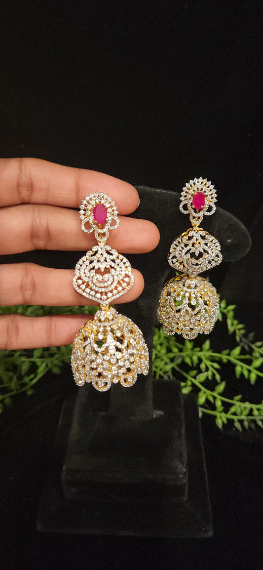 Premium Stone CZ Designer Jhumka
