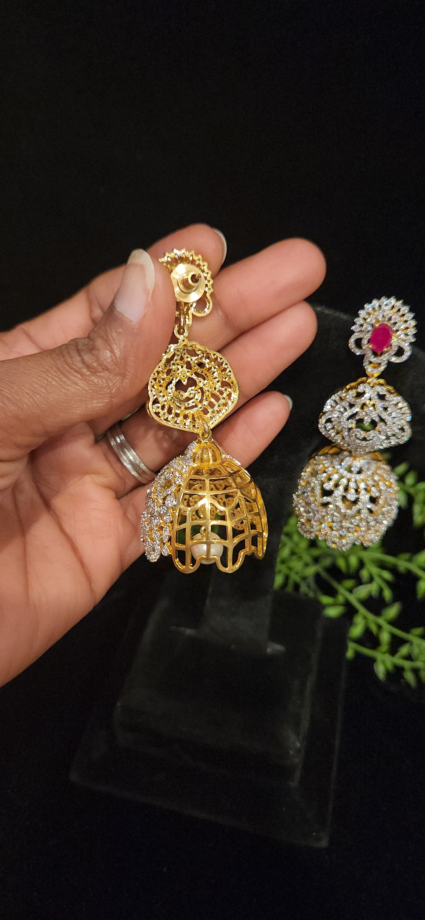 Premium Stone CZ Designer Jhumka