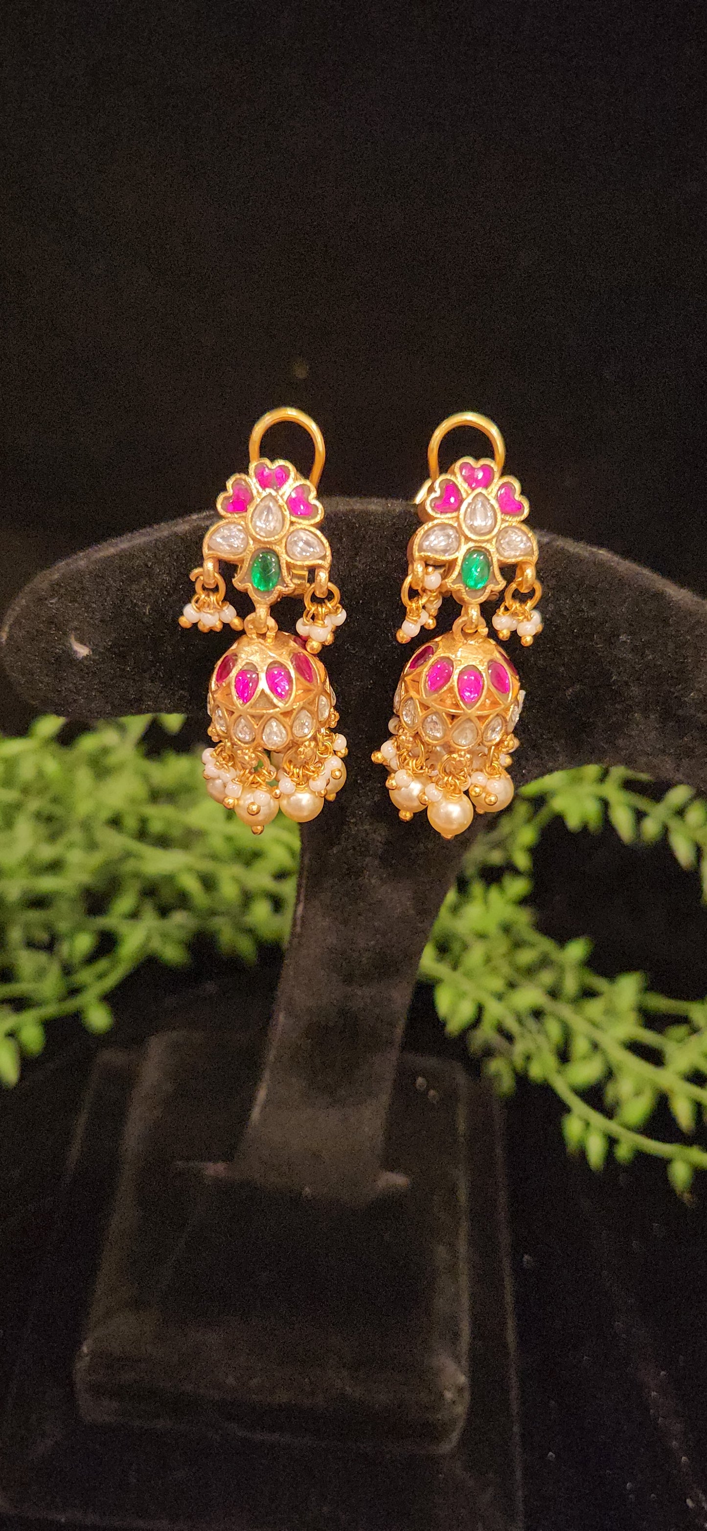 Traditional Kundan Jhumka Earrings