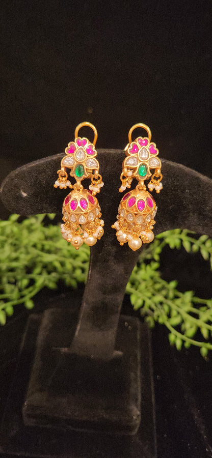 Traditional Kundan Jhumka Earrings