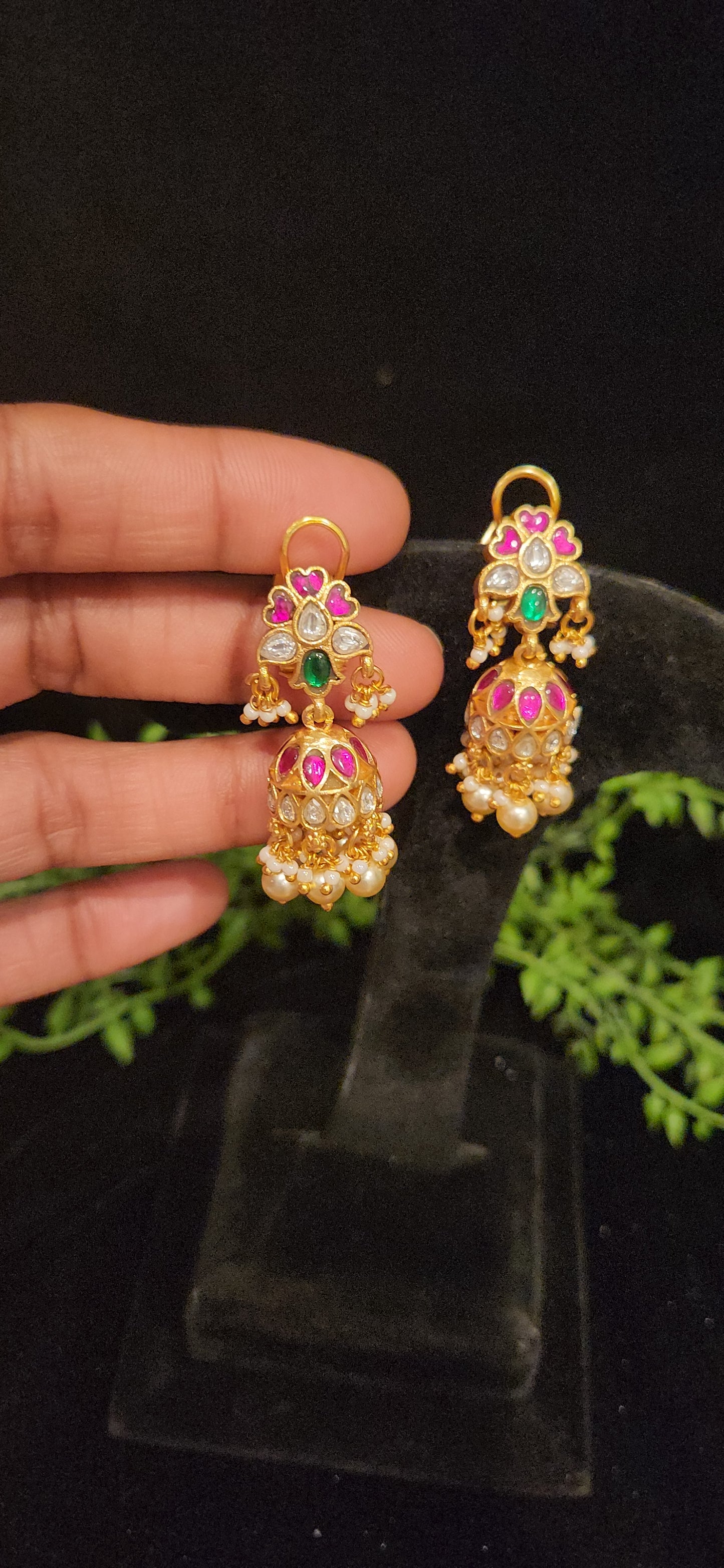 Traditional Kundan Jhumka Earrings