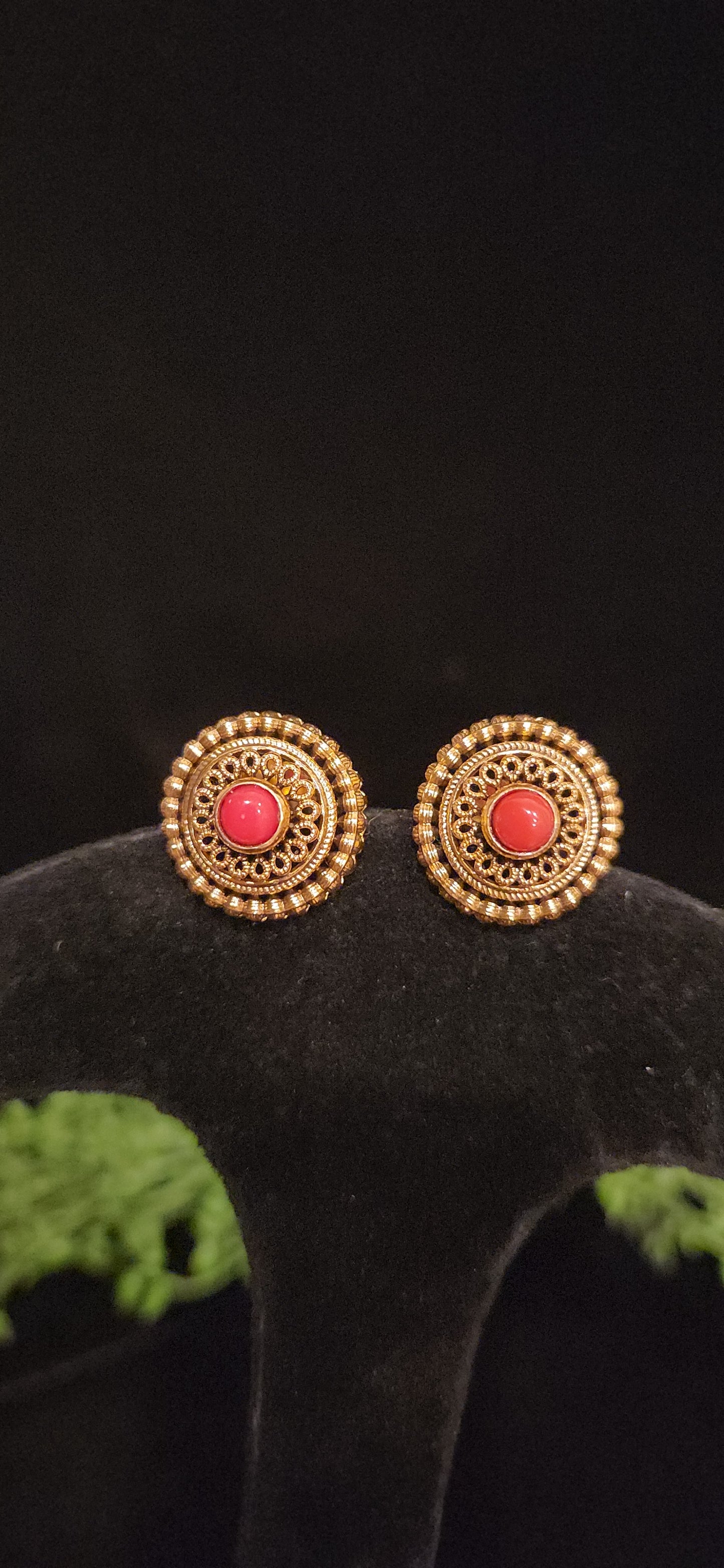 Antique Round Stud Earrings