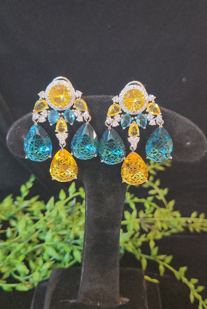 Premium Double Eight Stone Earrings