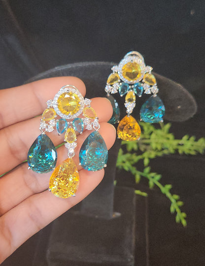 Premium Double Eight Stone Earrings