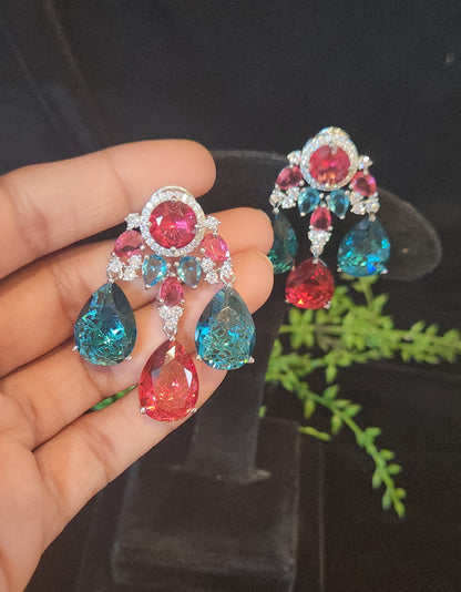 Premium Double Eight Stone Earrings
