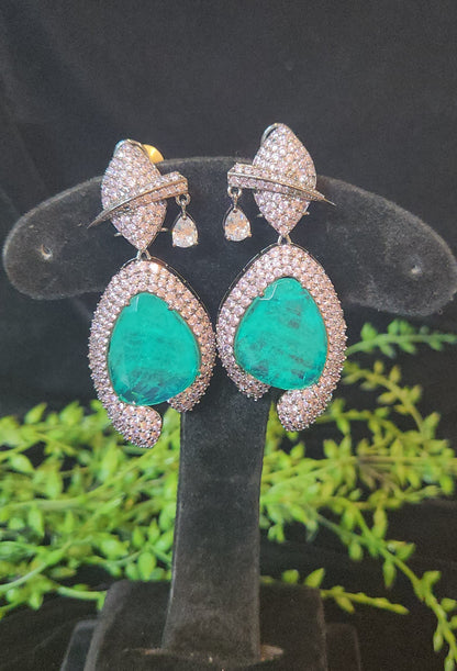 Premium Green Stone Designer Earrings
