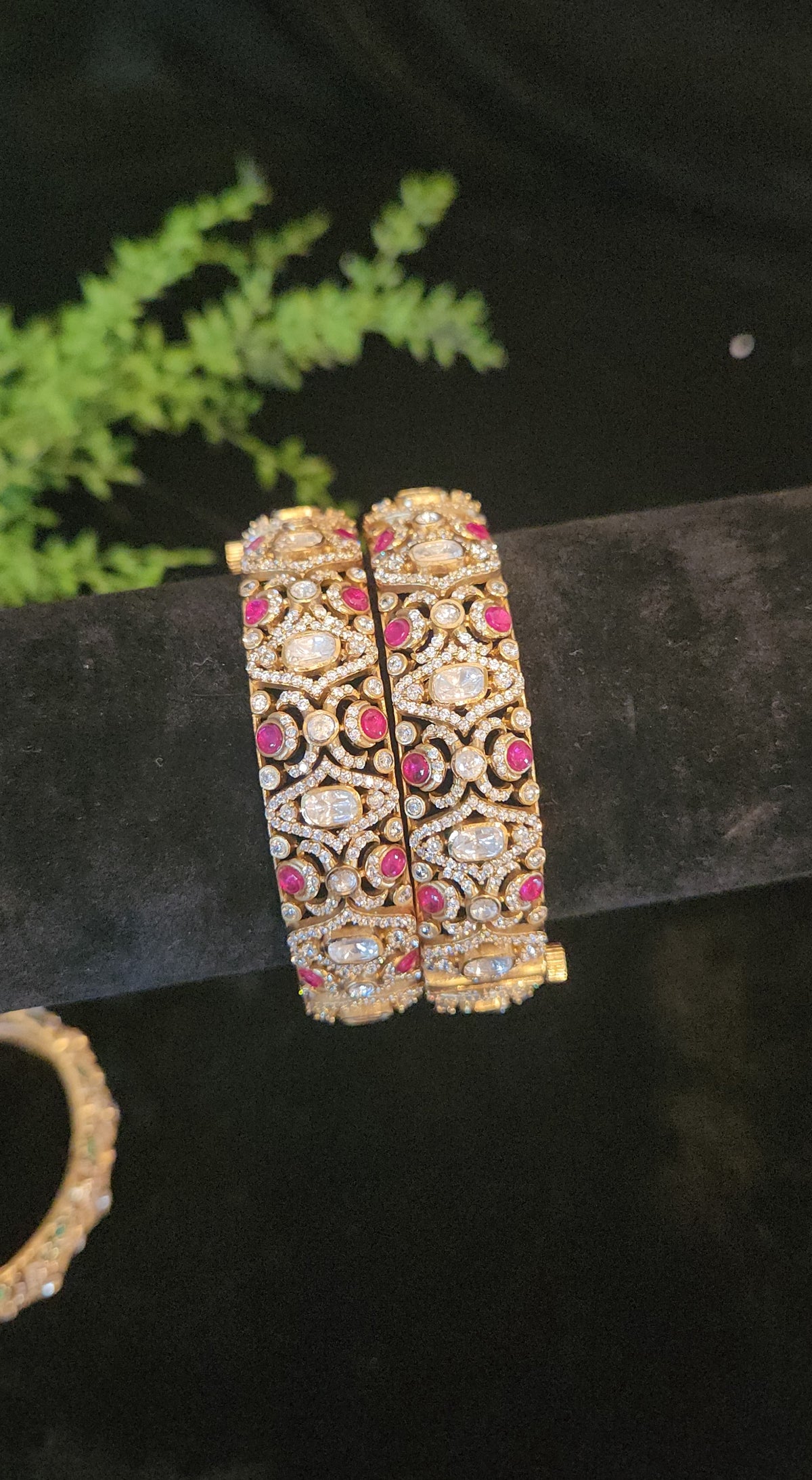 Luxury Kundan Ruby Emerald Designer Bangles