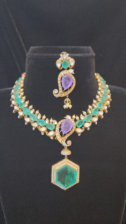 92.5 Silver Royal Teardrop Pearl Necklace Set