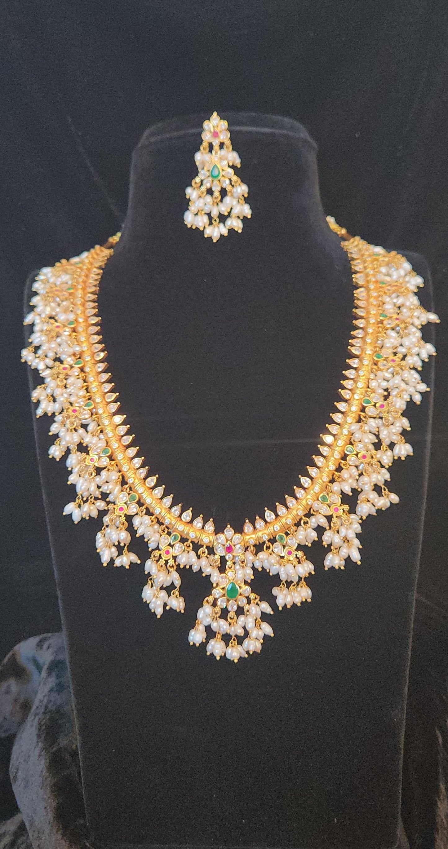 Elegant 92.5 Silver Royal Teardrop Pearl Haram