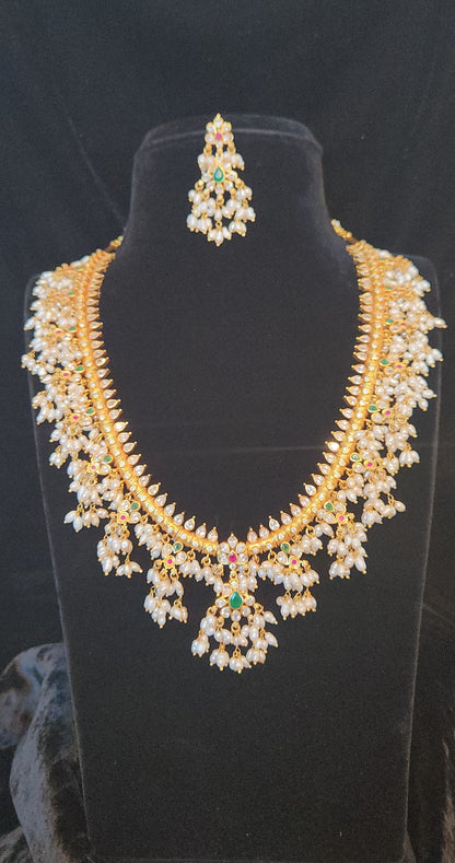 Elegant 92.5 Silver Royal Teardrop Pearl Haram