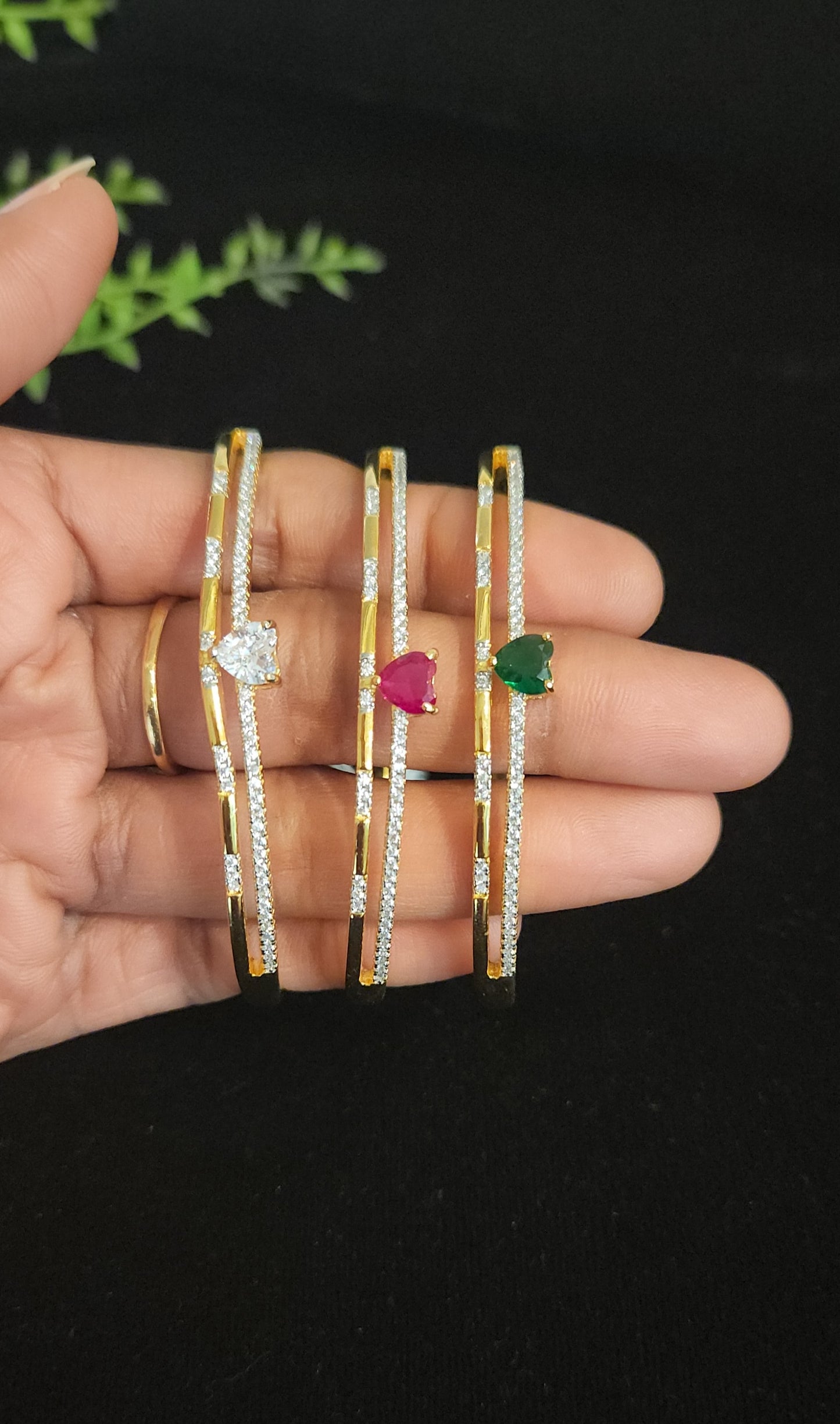 92.5 Silver Openable Stone Bracelets