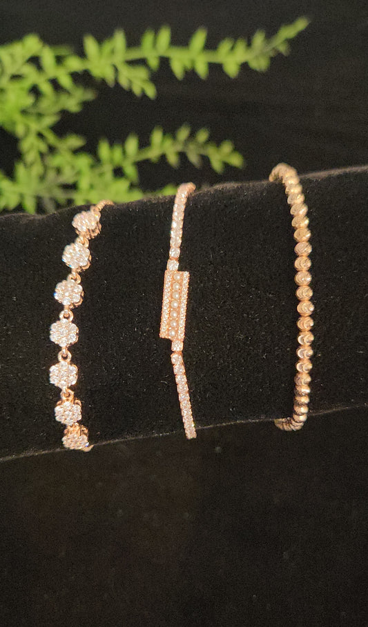 92.5 Silver CZ Charm Bracelet