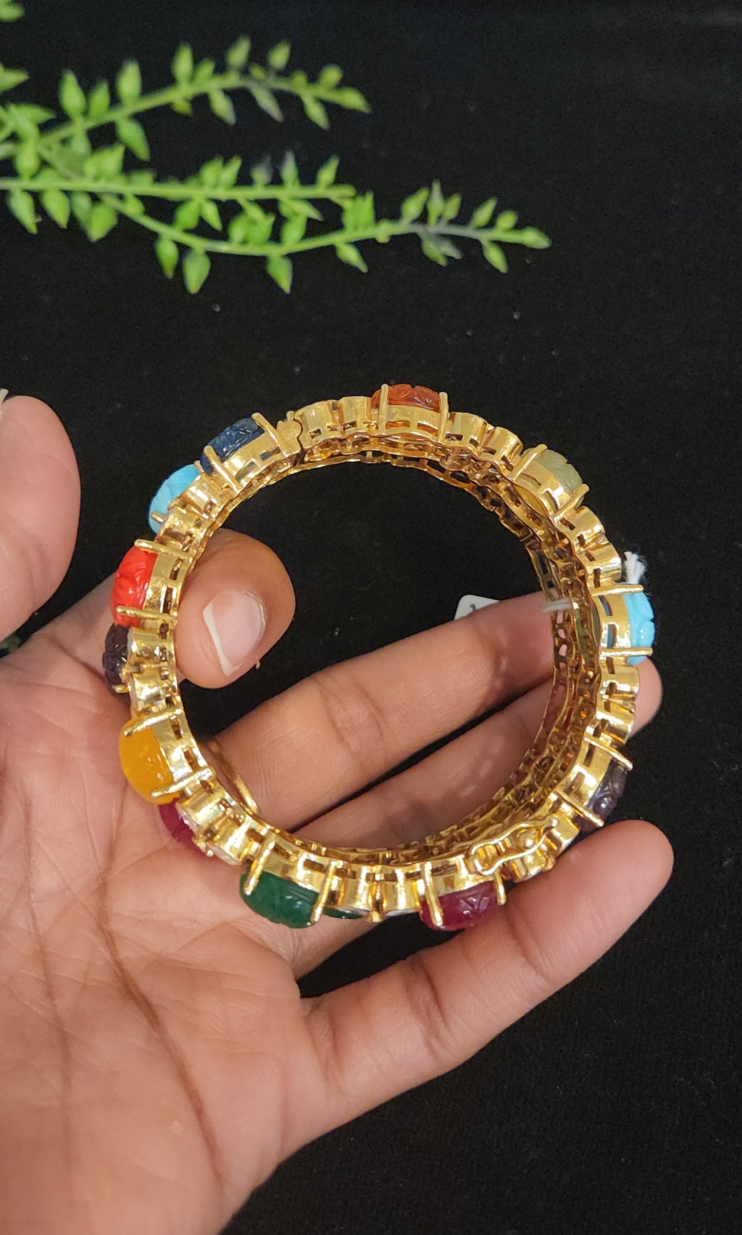 92.5 Silver Royal Navarathna Bangles