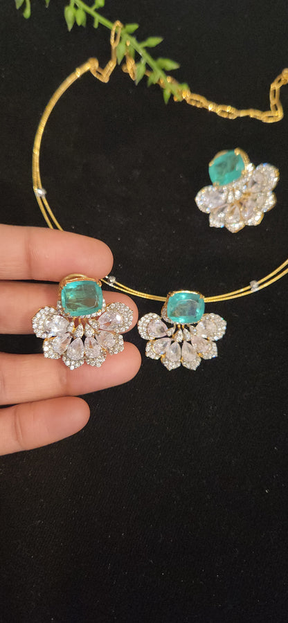 92.5 Silver Floral Bloom Pendant Set