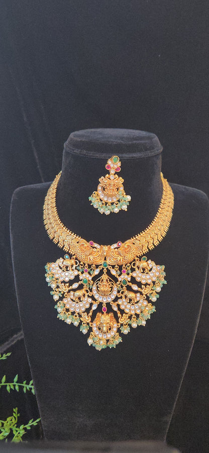 Royal Antique Moissanite Necklace Set