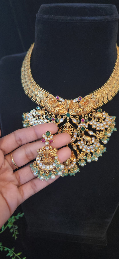 Royal Antique Moissanite Necklace Set