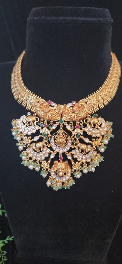 Royal Antique Moissanite Necklace Set