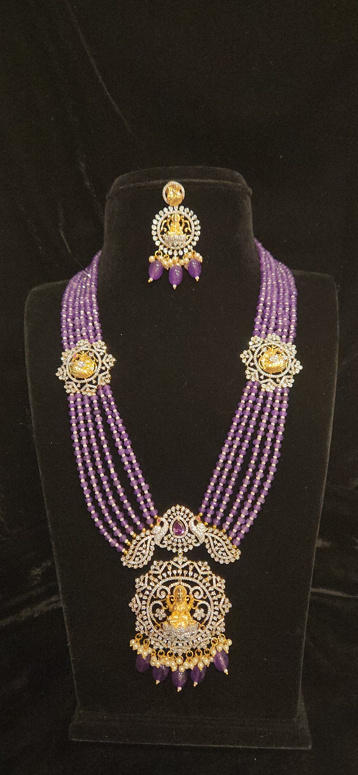 Lakshmi CZ Onyx Beads Heritage Haram