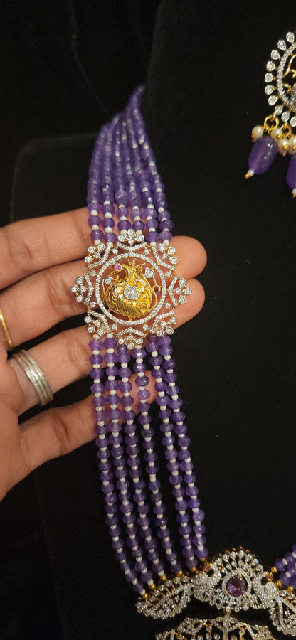 Lakshmi CZ Onyx Beads Heritage Haram