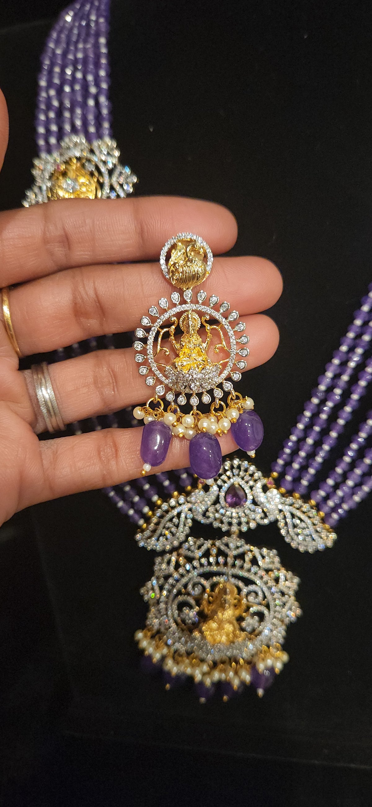 Lakshmi CZ Onyx Beads Heritage Haram