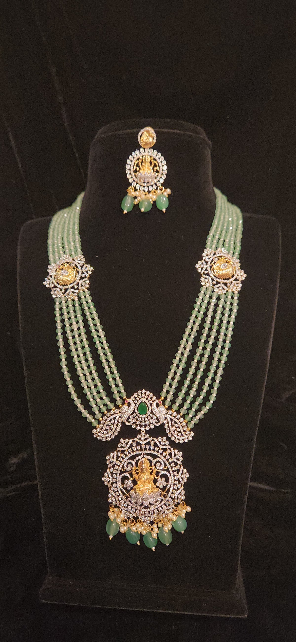 Lakshmi CZ Onyx Beads Heritage Haram