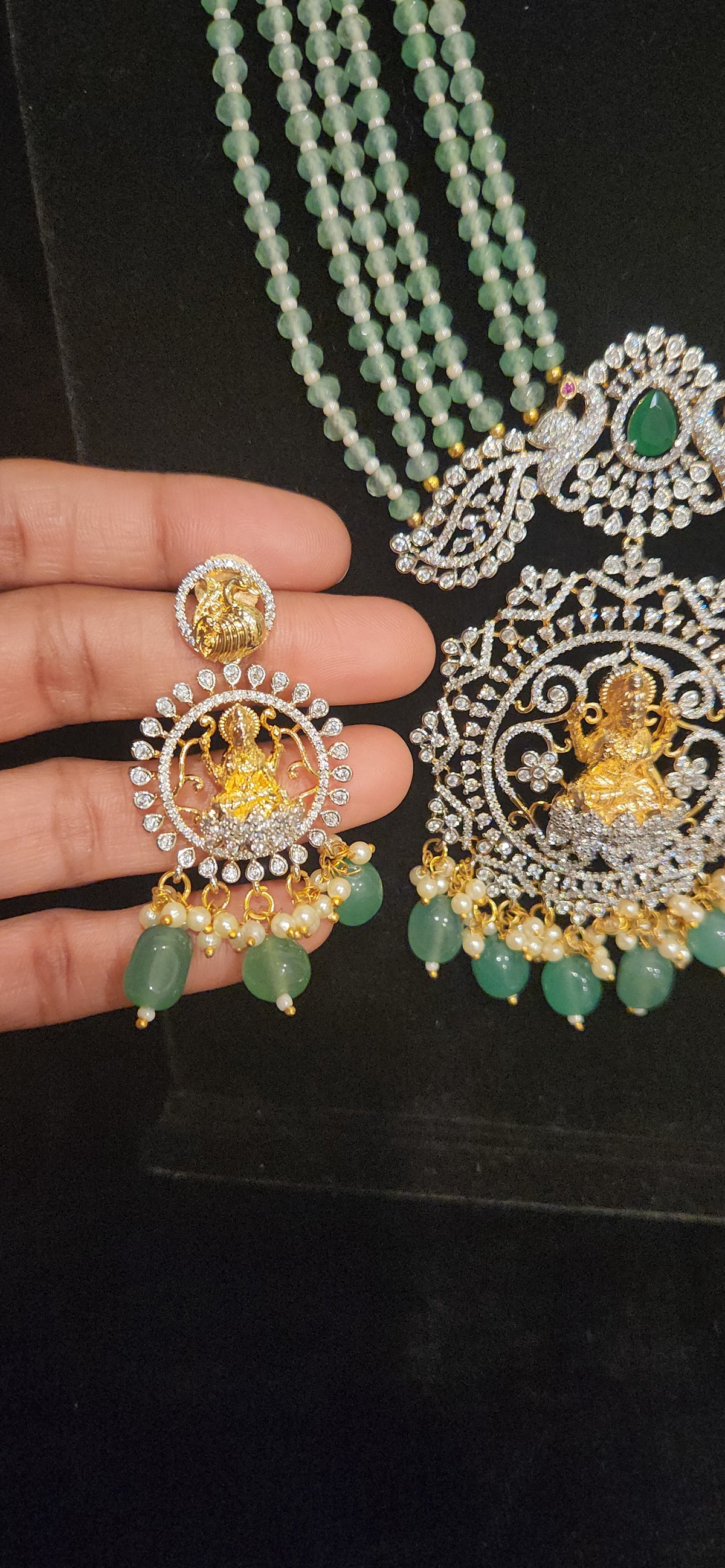 Lakshmi CZ Onyx Beads Heritage Haram