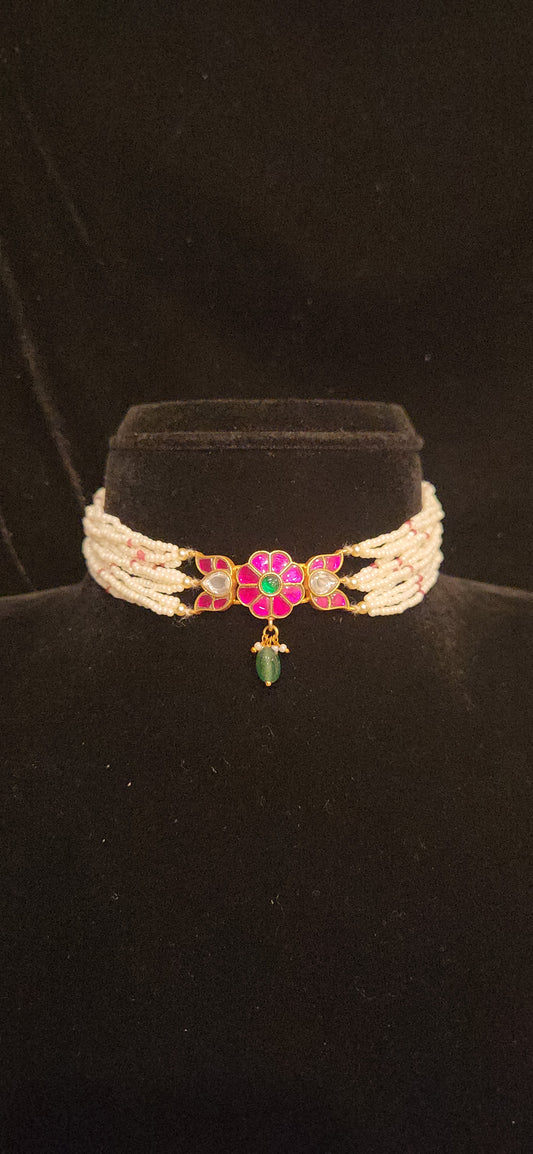 Floral Multicolor Kundan Choker