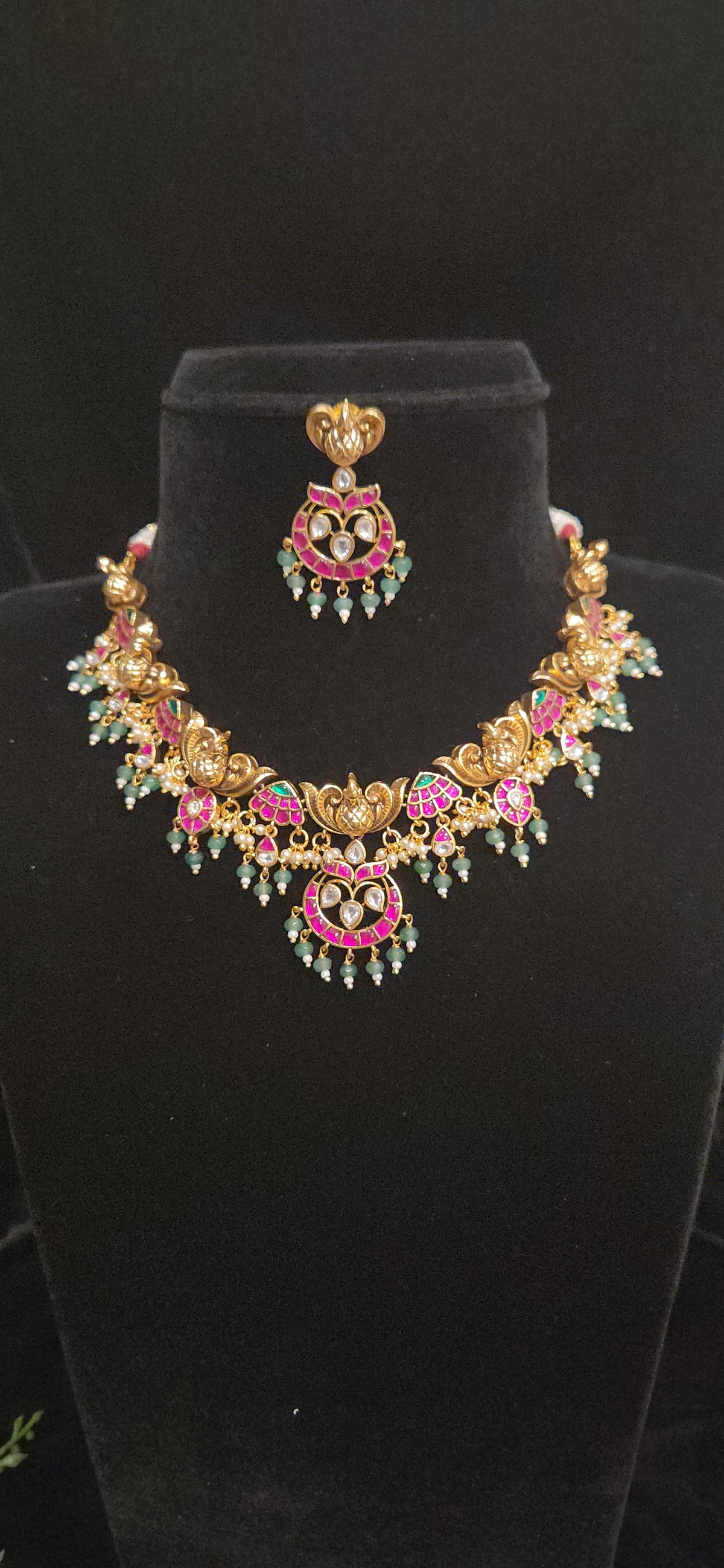 Peacock Kundan Necklace Set