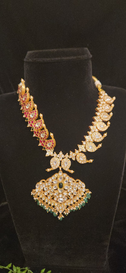 Jadau Kundan reversible 2-in-1 Mango Necklace Set