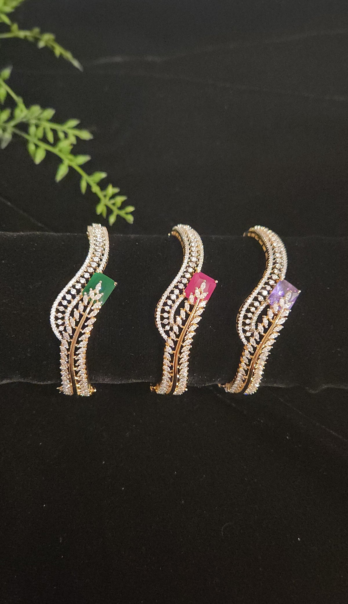 Leaf Vine Designer Stone Bracelet