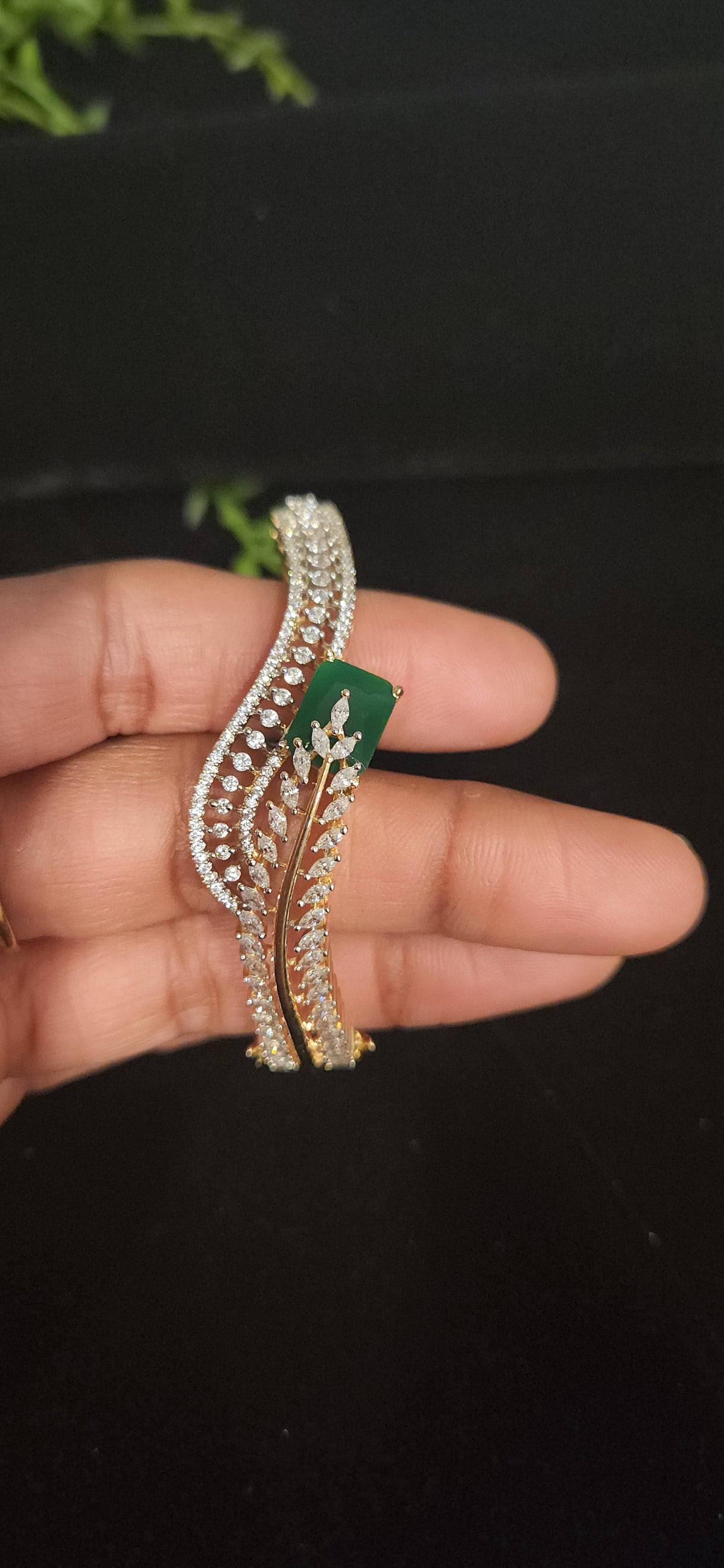 Leaf Vine Designer Stone Bracelet