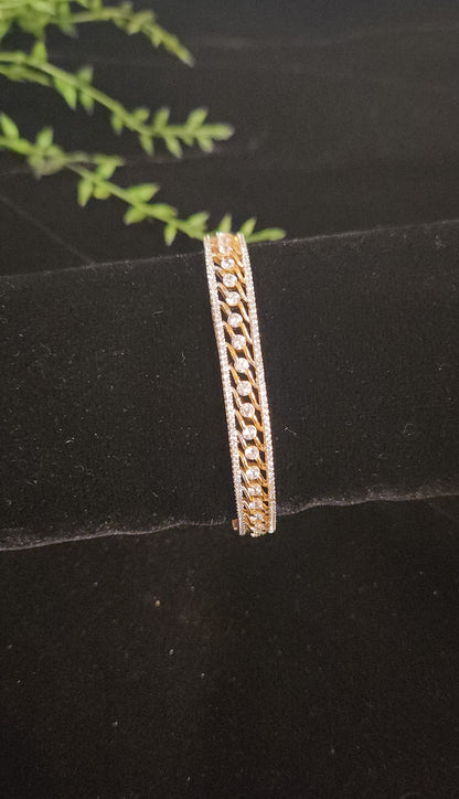 Twin Border CZ Designer Bracelet